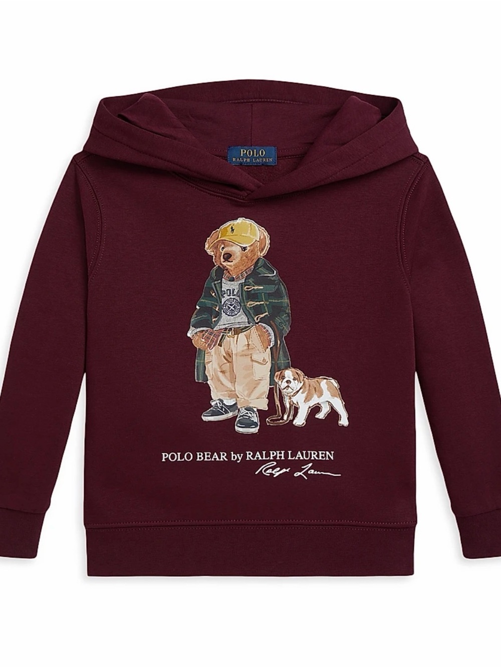 NWOT Polo by Ralph Lauren Kids Burgundy Bear Graphic Hoodie